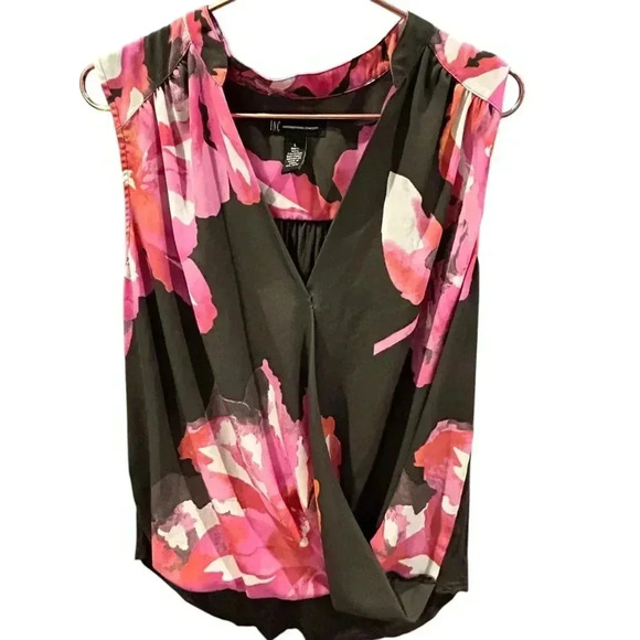 INC floral blouse size L - Picture 3 of 6